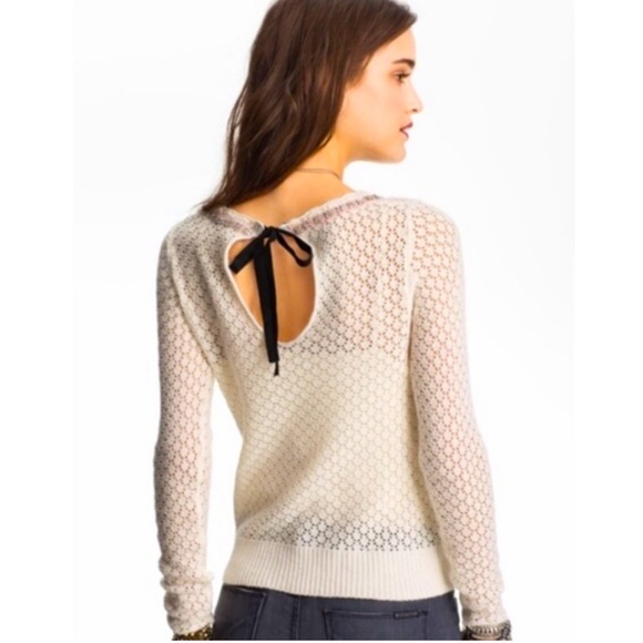 Free People Sweaters - 🎉 1 DAY SALE! 🔥 Free People Wool Angora Pointelle Tye Back Jewel Neck Sweater